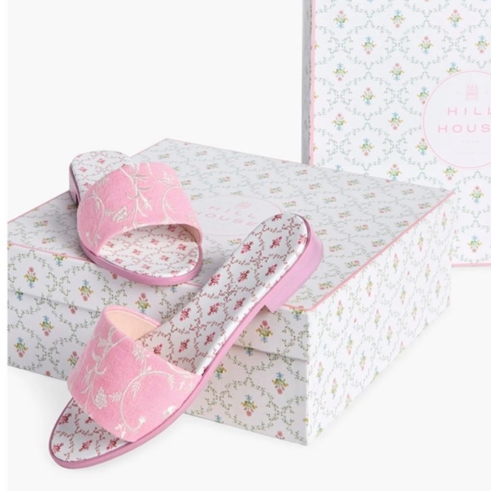 Hill House - The City Slide in Pink Embroidery - NWT SIZE 36 MSRP $250 - Picture 1 of 6